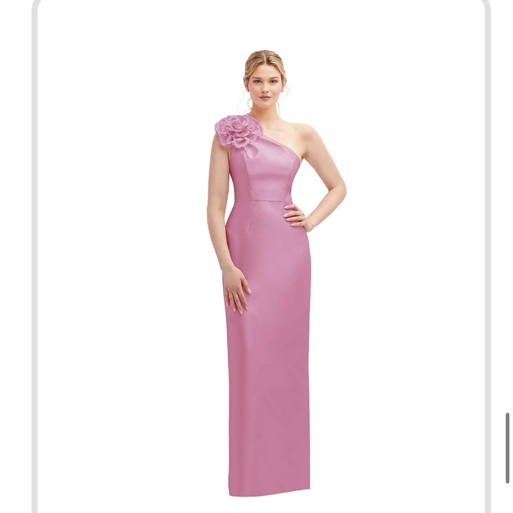 Dessy Group One Shoulder Maxi Bridesmaid Dress